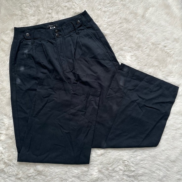 Madewell Pants The Petite Harlow Wide-Leg High Rise True Black 0P - Picture 3 of 13